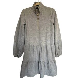 NWT Sugar Lips Heather Grey Tiered Sweatshirt Dress Size XS Comfort